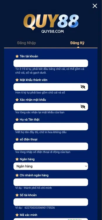 Đăng ký QUY88